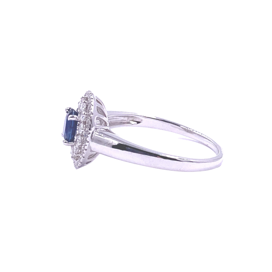 Anello Zaffiro oro bianco e diamanti