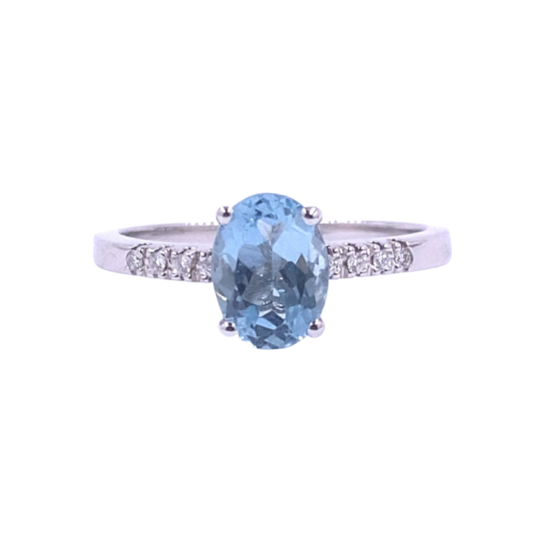 Anello Mirco Visconti oro diamanti e Acquamarina