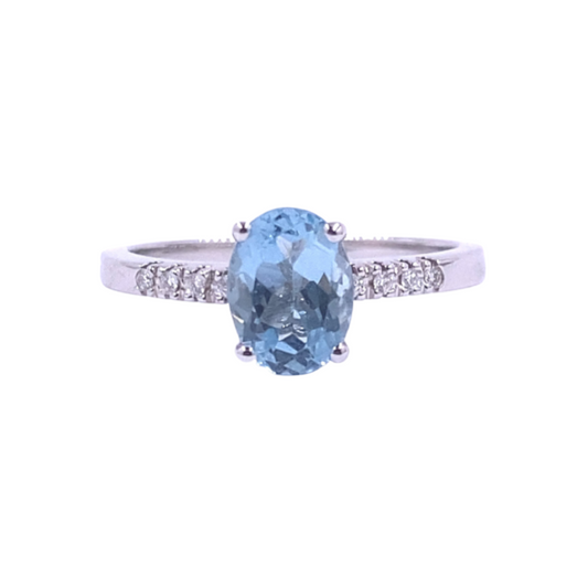 Anello Mirco Visconti oro diamanti e Acquamarina